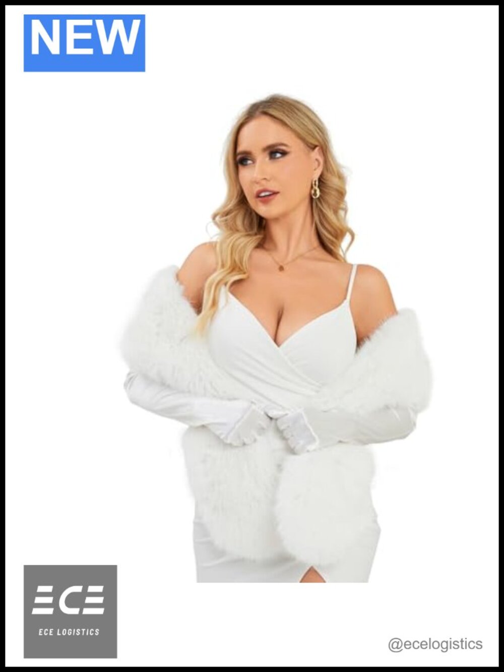 Faux Fur Collar Scarf and Long Gloves Set Winter Neck Warmer Wrap